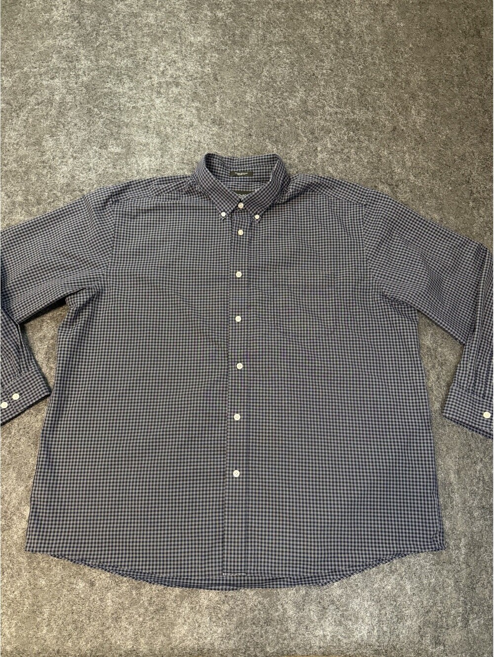 Eddie Bauer Mens XXL Blue Plaid Button Down Shirt Long Sleeve Relaxed Fit